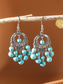 baratos Brinco Feminino-Brincos femininos boêmios de liga metálica com turquesa, estilo statement, modelo oversized com vários estilos, perfeitos para férias na praia, viagens de verão e uso casual no dia a dia.