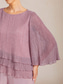 abordables Blusas Sencillas-Mujer Tops elegantes Elegante Cuello Barco Rosa Primavera, Otoño, Invierno, Verano