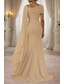 cheap Floor Length-A-Line Dress Floor Length Wedding Guest Dress Formal Dresses Evening Gown Mother of the Bride Dress Sleeveless Boat Neck Elegant Simple Formal Wedding Guest Wedding Party Chiffon Shawls with Ruched