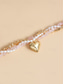 ieftine Colier de damă-Colier stratificat pentru femei cu imitație de perle, pietre roz și mărgele aurii, design elegant cu pandantiv tip choker, pentru purtare zilnică, vacanță, petrecere în grădină și ocazii semi-formale