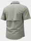 abordables chemises western pour hommes-Homme Drapeau Américain Aigle Chemises de pêche Chemise Cargo Chemise utilitaire Manche Courte Patriotique Extérieur Fête Printemps &amp; Été Col de chemise Séchage Rapide Maille Noir Vert Claire Vert