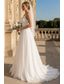 preiswerte Hochzeitskleider-Strandhochzeit Lässige einfache Hochzeitskleider Hochzeitskleider Sheath Spaghettiträger ärmellos Court Train Chiffon Brautkleider mit Falten
