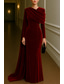 billiga Ballgowns för kvällsbruk-Åtsmitande Golvlång Balklänning med kappa Kvälls klänningar Formell klädsel Elegant Långärmad Hög krage Bröllop Formell Sammet med Plisserat