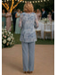ieftine Costumele cu pantaloni ale mamei-Pantaloni Costum de 3 bucăți Costumul pantalon Lungime Podea Rochie Mama Miresei Fără manșon Lungime Manșon 3/4 Scoateți gâtul Elegant Simplu minimalist Oficial Invitat la nunta Seară Formală Șifon