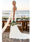 baratos Vestidos de Casamento-Vestidos de noiva Sereia Sem Alças Sem Manga Cauda Corte Cetim Vestidos de noiva Com Laço(s)