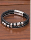 baratos Jóias Masculinas-Sapatos masculinos de couro sintético com fecho magnético &amp;Pulseira de aço inoxidável preta, resistente e elegante, ideal para presentear, levar para a praia ou usar no dia a dia.