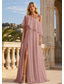 cheap Long Dresses &amp; Gowns-A-Line Floor Length Prom Dresses Elegant Sleeveless One Shoulder Formal Wedding Guest Stretch Chiffon with Ruffles Slit