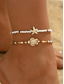 abordables Bracelet pour femme-tortue bohème pour femmes &amp;Ensemble de bracelets de cheville en perles en forme d'étoile de mer, 2 bracelets de cheville en résine pour la plage, parfaits pour les vacances d'été. &amp;vêtements