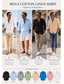 abordables Vacances-Homme Chemise Chemise en lin Chemise d'été Tenue de plage Chemise Boutonnée Uni Vacances Occasionnel Bleu Noir Blanche Rose Claire manche longue Col Rabattu Printemps &amp; Été Vêtement Tenue