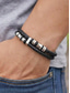 baratos Jóias Masculinas-Sapatos masculinos de couro sintético com fecho magnético &amp;Pulseira de aço inoxidável preta, resistente e elegante, ideal para presentear, levar para a praia ou usar no dia a dia.