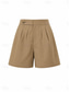 billiga Bermudashorts-Dam 100% Bomuld Burmuda Shorts Ledigt Kort Hög midja Ensfärgat Ledigt risvit Mörk marin Brun Sommar