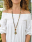 cheap Women's Necklace-Women's Natural Multi-Color Stone Necklace with Teardrop Pendant – Handmade Bohemian Jewelry for Women, Casual, Garden Party and Vacation Style