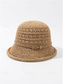 voordelige Dameshoeden-Dames bucket hat van geweven polyester met leren riem, lichtgewicht zomerzonnehoed voor vakantie, strand, casual buitenactiviteiten en dagelijks gebruik.