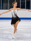 cheap Figure Skating Dresses-Figure Skating Dress Women's Girls' Ice Skating Dress Outfits Black White Yellow Mesh Spandex High Elasticity Training Practice Competition Skating Wear Crystal / Rhinestone Sleeveless Ice Skating