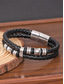 baratos Jóias Masculinas-Sapatos masculinos de couro sintético com fecho magnético &amp;Pulseira de aço inoxidável preta, resistente e elegante, ideal para presentear, levar para a praia ou usar no dia a dia.
