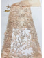 economico Set di abiti per la mamma-Due Pezzi Linea ad A Lunghezza Tè Abito da invitata a nozze Abito da cerimonia per signora Manica Corta Manica 3/4 Scollo a V Elegante Semplice Lussuoso Formale Ospite di nozze Pizzo Crepe