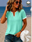 economico Camicie-Per donna Camicia Blusa con texture Top estivi Semplice Elegante Classico Manica Corta Scollo a V Top lunghi Casuale Verde chiaro Viola chiaro Azzurro Estate Primavera