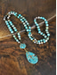cheap Women's Necklace-Women's Natural Multi-Color Stone Necklace with Teardrop Pendant – Handmade Bohemian Jewelry for Women, Casual, Garden Party and Vacation Style