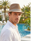 olcso Férfi kalapok-Férfi légáteresztő hálós poliészter fedora kalap – többszínű, könnyű nyári jazz sapka tengerparti nyaraláshoz, mindennapi viselethez, szabadtéri tevékenységekhez
