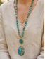 cheap Women's Necklace-Women's Natural Multi-Color Stone Necklace with Teardrop Pendant – Handmade Bohemian Jewelry for Women, Casual, Garden Party and Vacation Style