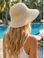 preiswerte Hüte für Damen-Boho-Sonnenhut aus Stroh für Damen – Sommerhut mit breiter Krempe, 3D-Blumendekor, atmungsaktiver Fedora aus gewebtem Polyester für Urlaub und Freizeit &amp;Sonnenschutz, verschiedene Farben