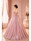 abordables Vestidos Largos &amp; Gowns-Vestido de Gala Corte A Hasta el Suelo Trajes de gala Elegante Fiesta Princesa Sin Mangas Sin Tirantes Fiesta de baile Fiesta de Noche Organdí Sin espalda con Plisado