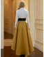 ieftine Rochii de seară în linie A-Linia -A Rochie înaltă-joasă Asimetric Lungime Gleznă Rochii de seara Rochie formală Elegant Manșon Lung Guler Cămașă Serată Nuntă Satin cu Arc Pliuri Bloc Culoare