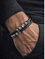 baratos Jóias Masculinas-Sapatos masculinos de couro sintético com fecho magnético &amp;Pulseira de aço inoxidável preta, resistente e elegante, ideal para presentear, levar para a praia ou usar no dia a dia.