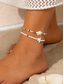 abordables Bracelet pour femme-tortue bohème pour femmes &amp;Ensemble de bracelets de cheville en perles en forme d'étoile de mer, 2 bracelets de cheville en résine pour la plage, parfaits pour les vacances d'été. &amp;vêtements