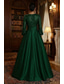 ieftine Rochii de seară în linie A-Linia -A Lungime Podea Rochii de seara Rochie De Bal Rochie formală Elegant strălucitoare Mătăsos Manșon Lung În V Nuntă Oficial Buzunar Satin Paiete cu Strălucire Pliuri Buzunar