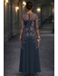 cheap Floor Length-A-Line Floor Length Mother of the Bride Dress 3/4 Length Sleeve Crew Neck Elegant Vintage Formal Wedding Guest Wedding Party Chiffon Lace with Embroidery Appliques