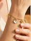 billiga Damarmband-Damarmband i guld-silver med titanstål, hjärtformat berlockarmband, elegant justerbart kedjearmband för dagligt bruk, sommarpresent, semester-, kontors- och dejtsmycken