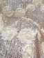 billige Gulvlengde-A-linje Gulvlengde Kjole til brudens mor Langermet Halsbåt Elegant Årgang Luksuriøs cocktail Formell Bryllupsgjest Tyll Spandex Sateng Chiffon med 3D-blomster Paljett Blomst