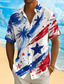 economico Modello di bandiera-Camicia a maniche corte con bottone bandiera americana patriottica del 250° anniversario 1776 2026 top estivo da vacanza