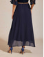 cheap Chiffon Skirts-Women's Chiffon Skirt Elegant Maxi High Waist Skirts High Low Elastic Waistband Flowy Inelastic Casual Daily Weddiing Guest Navy Blue Summer