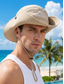 billiga Herrhattar-herr hopfällbar western cowboy utomhus hinkhatt, snabbtorkande polyester solhatt med bred brätte, flerfärgad packbar fiske vandring safari boonie hatt för resor camping strand