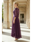 abordables Longueur de cheville-Ligne A Longueur cheville Robe de Soirée Robe de Cocktail Robe d'invité de mariage Robe de Mère de Mariée  Manche 3/4 Bijoux Élégant Grande taille robe demoiselle d honneur Fête de mariage Chiffon