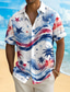 economico Modello di bandiera-Camicia a maniche corte con bottone bandiera americana patriottica del 250° anniversario 1776 2026 top estivo da vacanza
