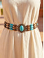 preiswerte Damengürtel-Damen-Taillengürtel im Boho-Stil mit Perlenbesatz, mehrfarbige Holzperlen &amp;Taillenkette aus einer Legierung für Kleider und Jeans, ethnisches Sommer-Taillenaccessoire für Urlaub, Festivals und