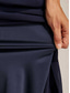 cheap Chiffon Skirts-Women's Chiffon Skirt Elegant Maxi High Waist Skirts High Low Elastic Waistband Flowy Inelastic Casual Daily Weddiing Guest Navy Blue Summer