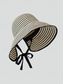 baratos Chapéus Femininos-Chapéu de sol feminino listrado e dobrável, chapéu de praia de poliéster com aba larga, boné de viagem de verão fácil de guardar, chapéu elegante com proteção UV.