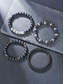 abordables Bijoux pour hommes-Ensemble de 4 bracelets pour homme en pierre naturelle, noirs superposés &amp;Bracelets en perles grises, pierres de lave et perles à finition mate, bijoux décontractés d'été pour les vacances, les