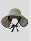 baratos Chapéus Femininos-Chapéu de sol feminino listrado e dobrável, chapéu de praia de poliéster com aba larga, boné de viagem de verão fácil de guardar, chapéu elegante com proteção UV.