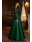 ieftine Rochii de seară în linie A-Linia -A Lungime Podea Rochii de seara Rochie De Bal Rochie formală Elegant strălucitoare Mătăsos Manșon Lung În V Nuntă Oficial Buzunar Satin Paiete cu Strălucire Pliuri Buzunar
