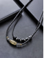 abordables Bijoux pour hommes-Ensemble collier et bracelet bohème pour homme, bijoux en cuir noir ornés de perles et de détails en métal vieilli, accessoire décontracté idéal pour l'été, parfait pour les vacances, les festivals et