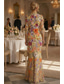 ieftine Rochii de seară sirenă-Trompetă  Sirenă Lungime Podea Rochii de seara Rochie formală Elegant Stil Vedetă Lungime Manșon 3/4 Mock Gât Nuntă Oficial Dantelă Tulle cu Flori 3D Broderie Aplică