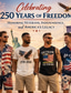 abordables Polo Patriotique 250-Chemises de golf sportives en drapeau américain pour hommes 250e anniversaire 2026 chemises polo à manches courtes chemises à col vêtements décontractés tenue de festival boutons été printemps bleu