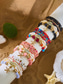 abordables Bracelet pour femme-Ensemble de 8 bracelets bohèmes à plusieurs rangs de perles pour femme, ornés de breloques étoiles de mer et coquillages, en alliage doré, à superposer, parfaits pour les vacances d'été à la plage.