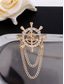 abordables Cravates et nœuds papillon pour hommes-Broche ancre nautique en alliage pour homme, épingle de revers dorée et argentée, idéale pour costume, blazer, mariage, soirée, banquet, croisière, événement formel et autres occasions spéciales.