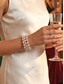 voordelige Damesarmband-Damesarmband met imitatieparels en meerdere lagen strass-steentjes, goud- en zilverkleurig, elegant statement-sieraad voor bruiloften, feesten, brunches, jubilea, vakanties en dagelijks gebruik.